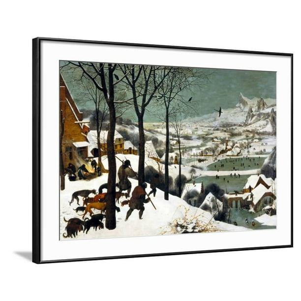 16x16 Vintage Images Pieter Bruegel The Elder's Hunters in The Snow Throw Pillow Multicolor 